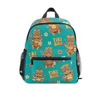 RPLIFE Tiki Masks - Zaino per bambini e bambine, colore: turchese, Maschere Tiki Turchese, Medium, Zaini Cool Soccer Print
