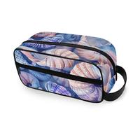 RPLIFE Trendy Seashell Blue Toiletry Bag Large Wide-open Cosmetic Organizer Bag Water Resistant Travel Case for Men Women Travel