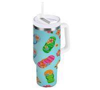 RPLIFE Tumbler colorato Flip Flops da 40 once con manico e cannuccia, bicchiere da 30 once, bicchiere da caffè da viaggio