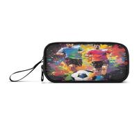 RPLIFE Vari pesci koi scuri, astuccio grande, materiale scolastico per studenti universitari, Palloni da calcio schizzi di vernice colorata Splatter, one size, Stile Artistico