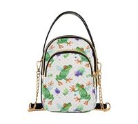 RPLIFE Watercolor Tree Frogs Borse a tracolla bianche per le donne Borsa a tracolla alla moda per telefono cellulare