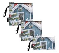 RPLIFE Winter Birds Snowy - Sacchetti lavabili per snack, sandwich, riutilizzabili, con cerniera, per scuola, viaggi, lavoro, ufficio (set da 3: S/M/L)