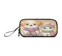 RPLIFE Winter Friends - Astuccio per matite con cerniera, per bambini, colore: beige