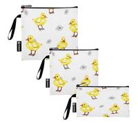 RPLIFE Yellow Ducks - Sacchetti riutilizzabili per sandwich e snack, con cerniera, per alimenti, lavabili per scuola, picnic, lavoro, viaggi (confezione da 3)