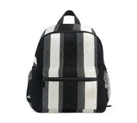 RPLIFE Zaini per bambini a righe bianche nere con targhetta per nome, mini zaini per bambini asilo prescolare, Motivo a righe bianche e nere, 3-5 Years, Zaini Carino