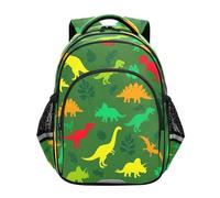 RPLIFE Zaino a 15 pollici dei bambini per i ragazzi delle ragazze, zaino durevole variopinto della scuola dei dinosauri, Dinosauri colorati, Medium, Zaini Tradizionali
