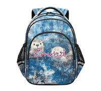 RPLIFE Zaino blu dell'acqua delle lontre giocose personalizzate per i bambini dai 6 ai 12 anni zaini freddi personalizzati per il ragazzo, Lontra Giocoso Blu Acqua, 17 Inch, Zaini Tradizionali