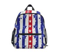 RPLIFE Zaino classico americano rosso blu stella bambino per ragazze ragazzi bambini scuola zaino, Classico Americano Rosso Blu Star, Small, Zaini Cool Soccer Print