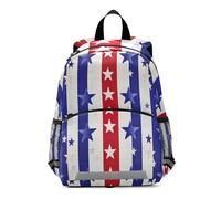 RPLIFE Zaino classico americano rosso blu stella piccola per ragazzi ragazze bambini borsa scuola viaggio libro borsa 3-6 anni, medio