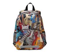 RPLIFE Zaino colorato con chitarre per bambini e bambine, mini borsa da viaggio per la scuola, 3-6 anni, M