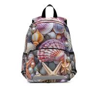 RPLIFE Zaino colorato con conchiglie marine per bambini e ragazze, piccolo zaino da viaggio per bambini