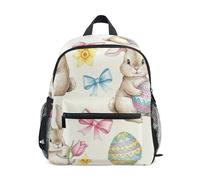 RPLIFE Zaino con coniglietti pasquali a forma di uovo pastello, per bambine e ragazzi, mini zaini prescolari con targhetta per il nome, Easter Bunnies Uovo Pastello, 3-5 Years, Zaini Carino