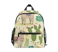 RPLIFE Zaino da bambina con grazioso cactus lama con targhetta per nome, zaino per la scuola per bambini piccolo zaino da viaggio, Carino Llama Cactus, 3-5 Years, Zaini Carino