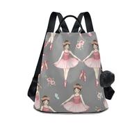 RPLIFE Zaino da donna a forma di ballerina con corone floreali, design antifurto, da viaggio, escursionismo, campeggio