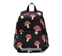 RPLIFE Zaino nero con funghi stravaganti per bambini e bambine, piccolo zaino da viaggio per bambini