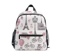 RPLIFE Zaino Paris Torre Eiffel per bambine e ragazzi, mini zaino, Torre Eiffel di Parigi., Medium, Zaini Cool Soccer Print | Con targhetta per nome, per 3-8 anni