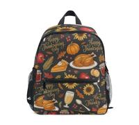 RPLIFE Zaino per bambine e ragazzi, zaino del Ringraziamento Turchia zucca girasoli zaino per bambini, Girasoli di zucca di tacchino del Ringraziamento, Small, Zaini Cool Soccer Print