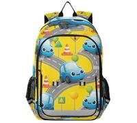RPLIFE Zaino per bambini, 43 cm, simpatico cartone animato blu con occhi di Cars Eyes, zaino per ragazzi scuola elementare, zaino da viaggio, età 6-12