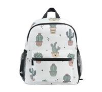 RPLIFE Zaino per bambini con cactus e piante grasse, colore bianco, per ragazze e ragazzi, Carino Cactus Piante Grasse Bianche, Small, Zaini Cool Soccer Print