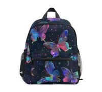 RPLIFE Zaino per bambini con farfalle al neon per ragazze e ragazzi, Farfalla Neon 1, Medium, Zaini Cool Soccer Print