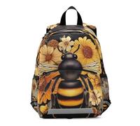 RPLIFE Zaino per bambini con fiori di api e fiori, per bambini e bambine, mini zainetti da viaggio, 3-6 anni, M