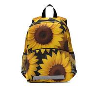 RPLIFE Zaino per bambini con girasole giallo e nero per ragazze e ragazzi, mini borsa da viaggio per libri da 3-6 anni M