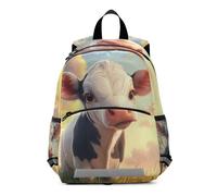 RPLIFE Zaino per bambini con mucca, per ragazze e ragazzi, zaino per la scuola materna per bambini da 3 a 6 anni, medio