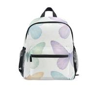 RPLIFE Zaino per bambini con scritta "Farfalle", colore bianco pastello, con targhetta per nome, per la scuola e il viaggio, Acquerello Farfalle Bianco Pastello, 3-5 Years, Zaini Carino