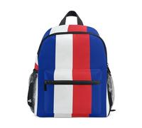 RPLIFE Zaino per bambini e bambine, a righe, blu, bianco, rosso, zaino da viaggio con targhetta per nome, piccoli zaini per bambini, Strisce Blu Bianco Rosso, 3-5 Years, Zaini Carino