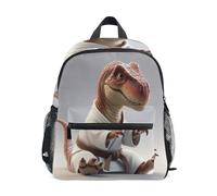 RPLIFE Zaino per bambini e bambine, con dinosauro e karate, divertente zaino per la scuola per bambini con etichetta per il nome, piccolo zaino da viaggio, 3-8 anni, Dinosauro Karate Divertente