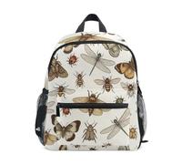 RPLIFE Zaino per bambini e bambine, con farfalle e falene, colore: beige, Insetto falena farfalla beige 1, Small, Zaini Cool Soccer Print
