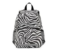 RPLIFE Zaino per bambini e bambine, con motivo zebrato bianco e nero, per asilo, 3-6 anni, taglia M