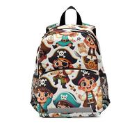 RPLIFE Zaino per bambini e bambine, con simpatici personaggi dei pirati, mini zaino per la scuola materna da 3 a 6 anni, medio