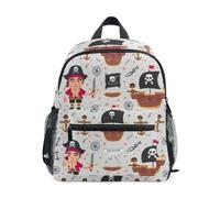 RPLIFE Zaino per bambini e bambine, motivo: capitano dei pirati, Capitano pirata, Small, Zaini Cool Soccer Print