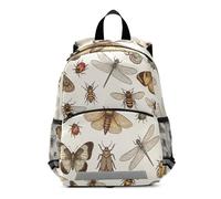 RPLIFE Zaino per bambini, mini zaino beige con farfalle e falene