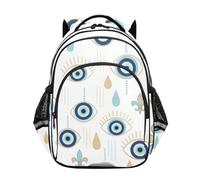 RPLIFE Zaino per bambini, motivo: occhi malvagi, colore bianco, per scuola elementare, Occhi malvagi bianchi, 17 Inch, classico