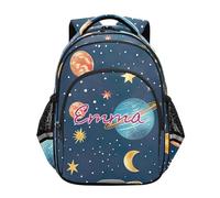 RPLIFE Zaino per bambini per la scuola con nome personalizzato, colorato Star Moon Elementary Kids Backpack, Luna Stella Colorata, 17 Inch, Zaini Tradizionali