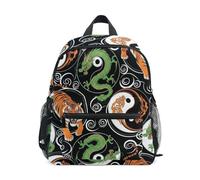 RPLIFE Zaino per bambini per ragazze e ragazzi, con drago verde tigre, zaino per bambini con targhetta per il nome, piccolo, 3-8 anni, Drago Verde Tigre, Medium, Zaini Carino