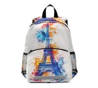 RPLIFE Zaino per bambini per ragazze e ragazzi, con torre di Parigi ad acquerello, mini zaini per la scuola materna, 3-6 anni, medio
