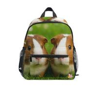 RPLIFE Zaino per bambini per ragazze e ragazzi, grazioso zaino da viaggio verde con targhetta per il nome, borsa per la scuola per bambini, Simpatico porcellino d'India Verde, 6-8 Years, Zaini Carino