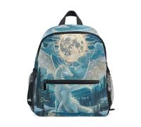 RPLIFE Zaino per bambini per ragazze e ragazzi, Moon Silver Kids School Backpack, Luna Argento, Small, Zaini Cool Soccer Print