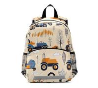 RPLIFE Zaino per bambini per ragazze e ragazzi, trattore fattoria beige, borsa da viaggio piccola per la scuola per bambini 3-6 anni, M
