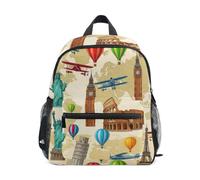 RPLIFE Zaino per bambini per ragazze e ragazzi, vintage monumenti mondiali zaino per bambini, Monumenti del mondo vintage, Medium, Zaini Cool Soccer Print