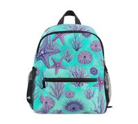 RPLIFE Zaino per bambini per ragazze e ragazzi, zaini per bambini con stella marina viola blu, Stella Marina Blu Viola, Small, Zaini Cool Soccer Print