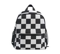 RPLIFE Zaino per bambini per ragazze ragazzi, nero bianco a scacchiera classico zaino per bambini, Nero Bianco Scacchiera Classica, Medium, Zaini Cool Soccer Print
