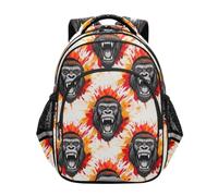 RPLIFE Zaino per bambini, zaino divertente Gorilla Tie Dye scuola elementare, Divertente Gorilla Tie Dye, 17 Inch, classico