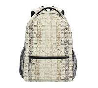 RPLIFE Zaino per la scuola per bambini, vintage con note musicali leggere, borsa da viaggio per ragazzi e ragazze, materiale per il rientro a scuola, 40,6 cm