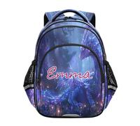 RPLIFE Zaino personalizzato con drago viola per bambini dai 6 ai 12 anni Zaini freddi personalizzati per la scuola per il ragazzo, Drago viola., 15 Inch, Zaini Tradizionali