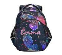 RPLIFE Zaino personalizzato con farfalla al neon per la scuola ragazzi ragazze, zaino scuola elementare ragazzi, Farfalla Neon, 15 Inch, Zaini Tradizionali