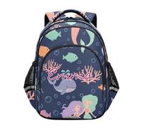 RPLIFE Zaino personalizzato con sirenette in cartone animato per ragazzi e ragazze, zaino per computer portatile per bambini, Carino Cartoon Sirene, 17", Zaino tradizionale